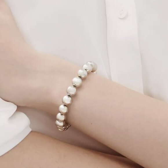 TIFFANY & CO "HARDWEAR" SILVER BALL-BEAD BRACELET / 7” - Picture 9 of 9